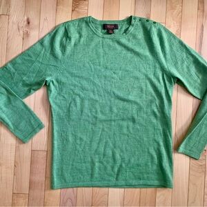 Green Lightweight 100% Wool Sweater